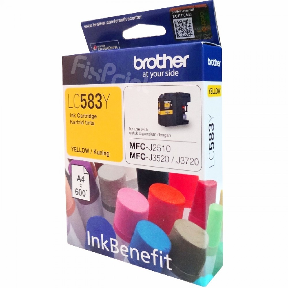 Cartridge Original Brother LC583Y LC-583Y LC-583 Yellow, Tinta Printer Brother MFC-J2510 MFC-J3520 MFC-J3720