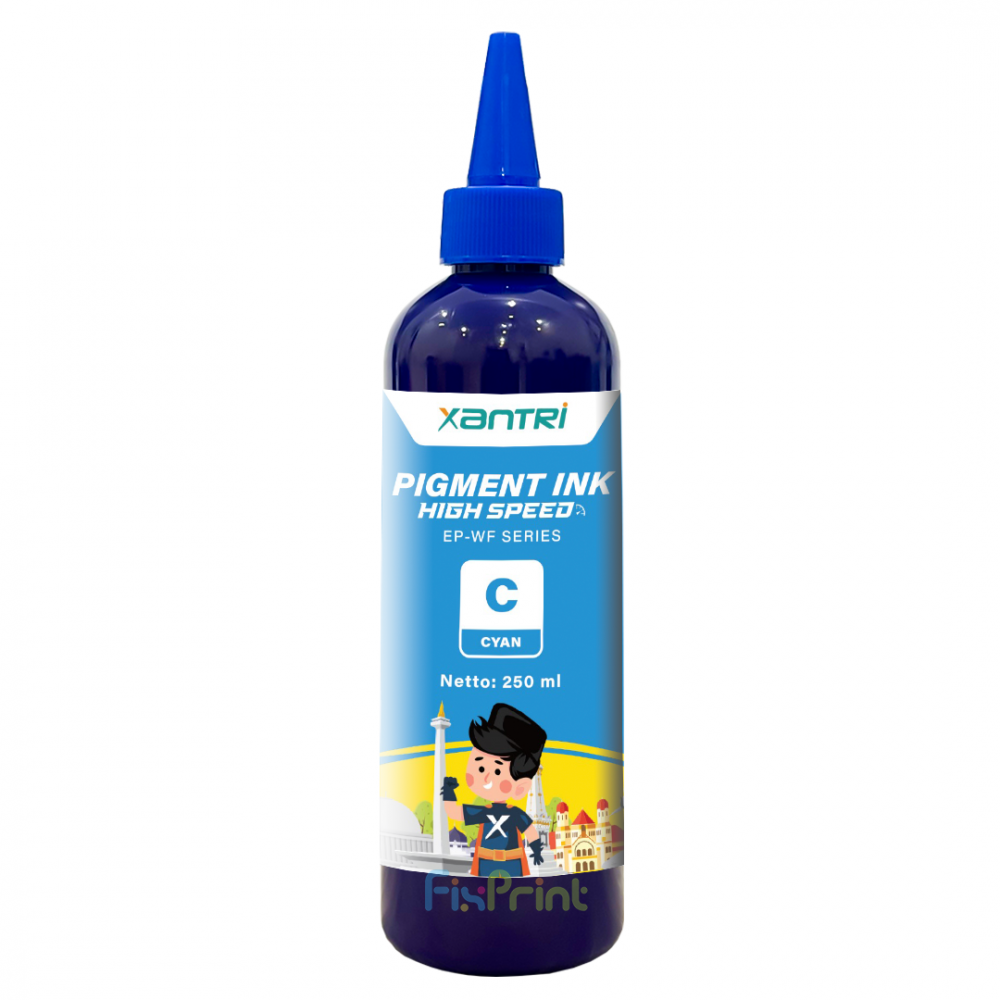 Tinta Xantri Pigment Cyan 250ml High Speed Printer EP Workforce WF-C5390 WF-C5890 WF-C5290 WF-C5790