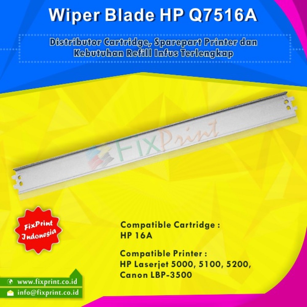 Wiper Blade HPC Q7516A 16A Can 309, Printer HPC Laserjet 5000 5100 5200 Can LBP-3500